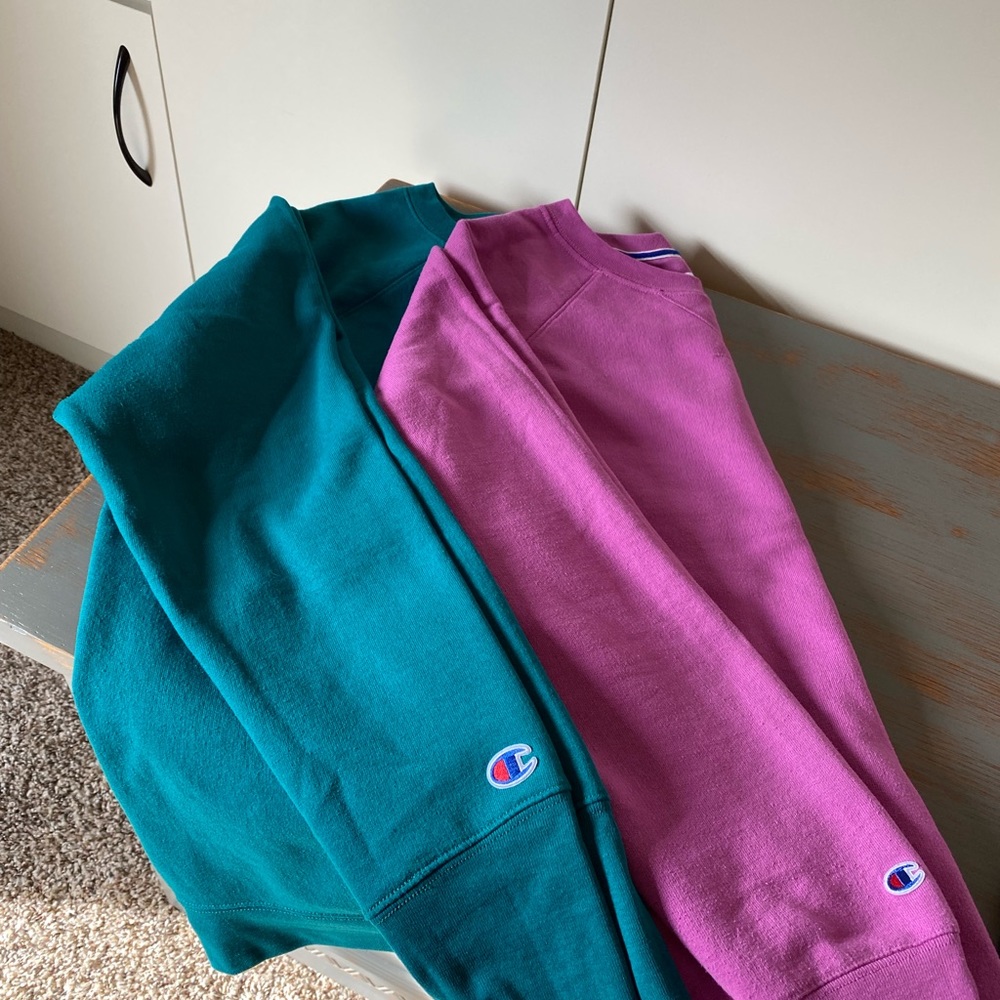 Champion Sweatshirts teal and pink